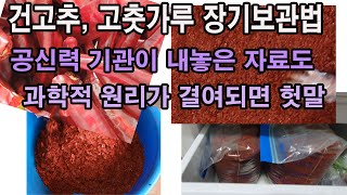 건고추, 고춧가루 장기 보관법. 공신력 기관이 내놓은 자료라도 과학적 원리가 결여되면 믿을 수 없어(건고추 …