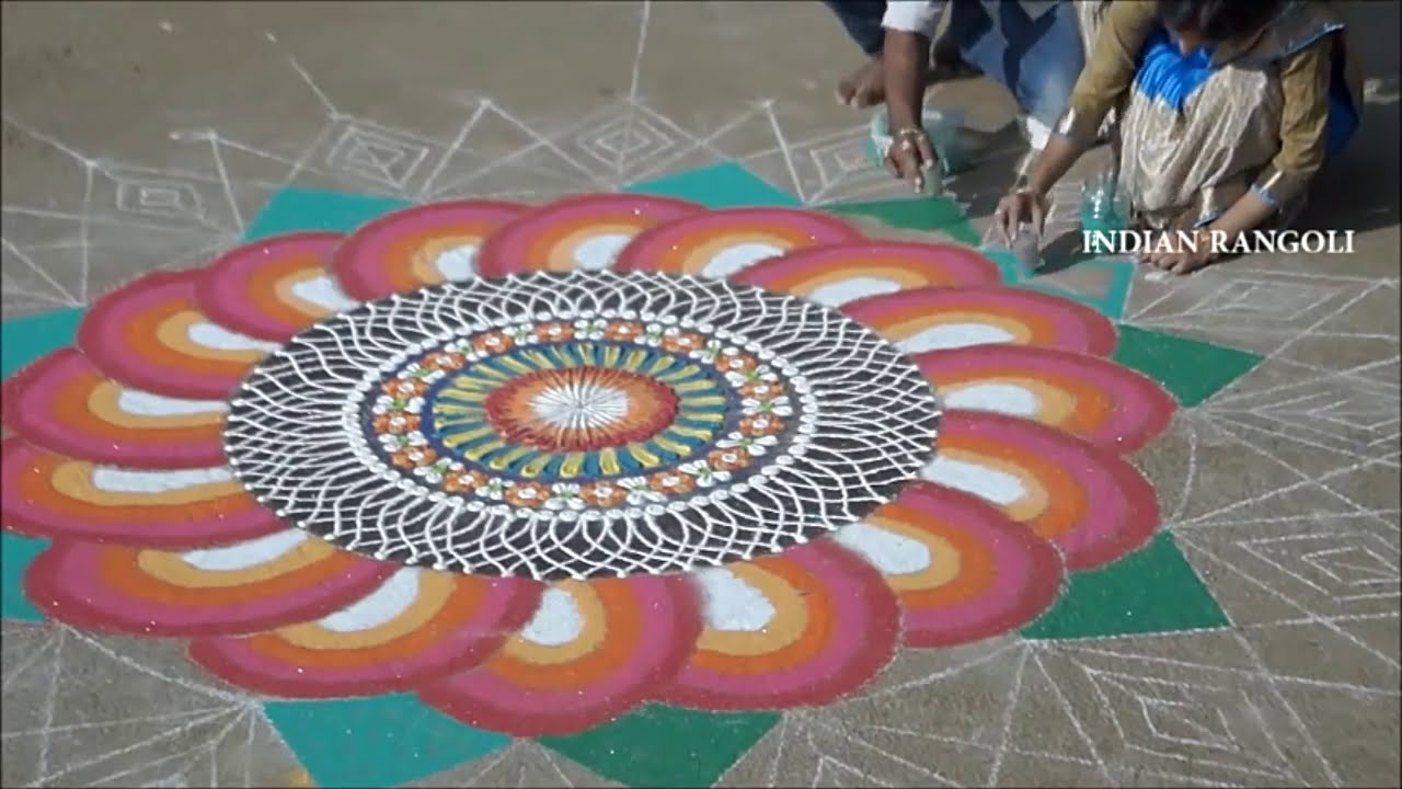 Rangoli competition award winning traditional design