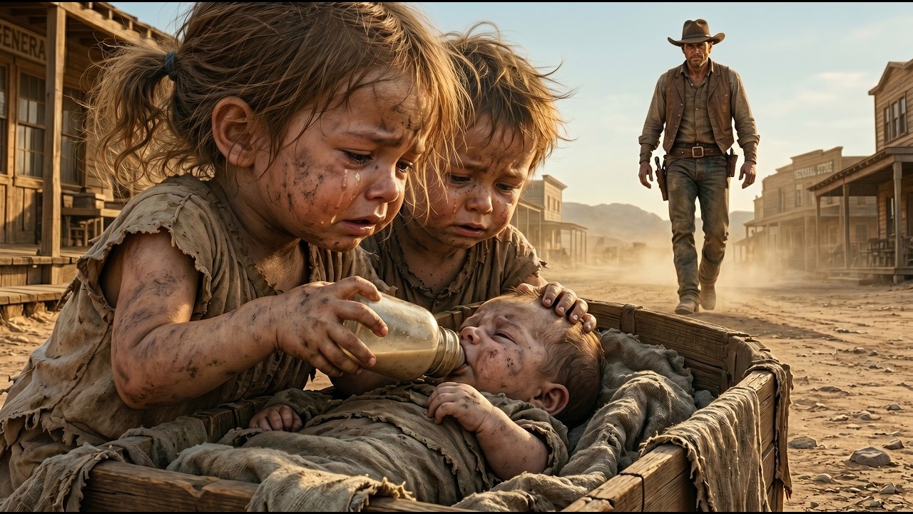 Two Orphaned Children Were Fighting To Keep Their Baby Brother Alive..Then A Cowboy Found Them