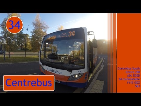 Centrebus South | Alexander Dennis Enviro 200 | ADL E20D | 34 to Dunstable Asda | YY15GDZ/583