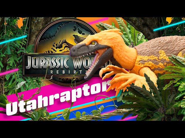 Vídeo relacionado con Mattel Jurassic World: El Renacer, Utahrraptor Rugido salvaje, Dinosaurio con ataque de mordisco en múltiples direcciones y sonido controlado con la cola, diseño articulado y juego digital, JGC80