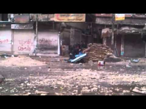 قنص عناصر النظام من قبل كتيبة أحفاد سيدنا الحمزة في شارع مخيم فلسطين