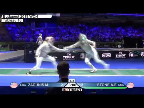 Budapest Worlds SWS 2019 - L16 - Stone USA v Zagunis USA (Commentary)