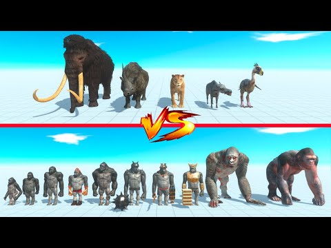 Prehistoric Mammals vs Mutant Primates - Animal Revolt Battle Simulator