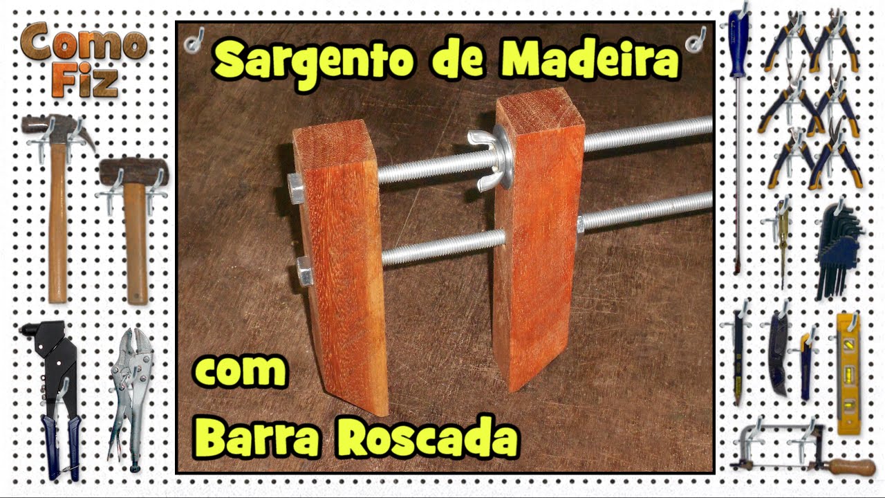 Watch Now Sargento de Madeira com Barra Roscada #1 • Grampo Marcenaria • Como Fiz Sargento de Madeira com Barra Roscada #1 • Grampo Marcenaria • Como Fiz