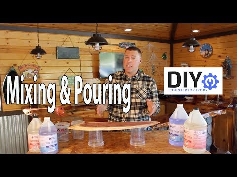 Epoxy Countertops DIY Tutorial: How To Mix & Pour Bar Top Epoxy Resin Self Levling
