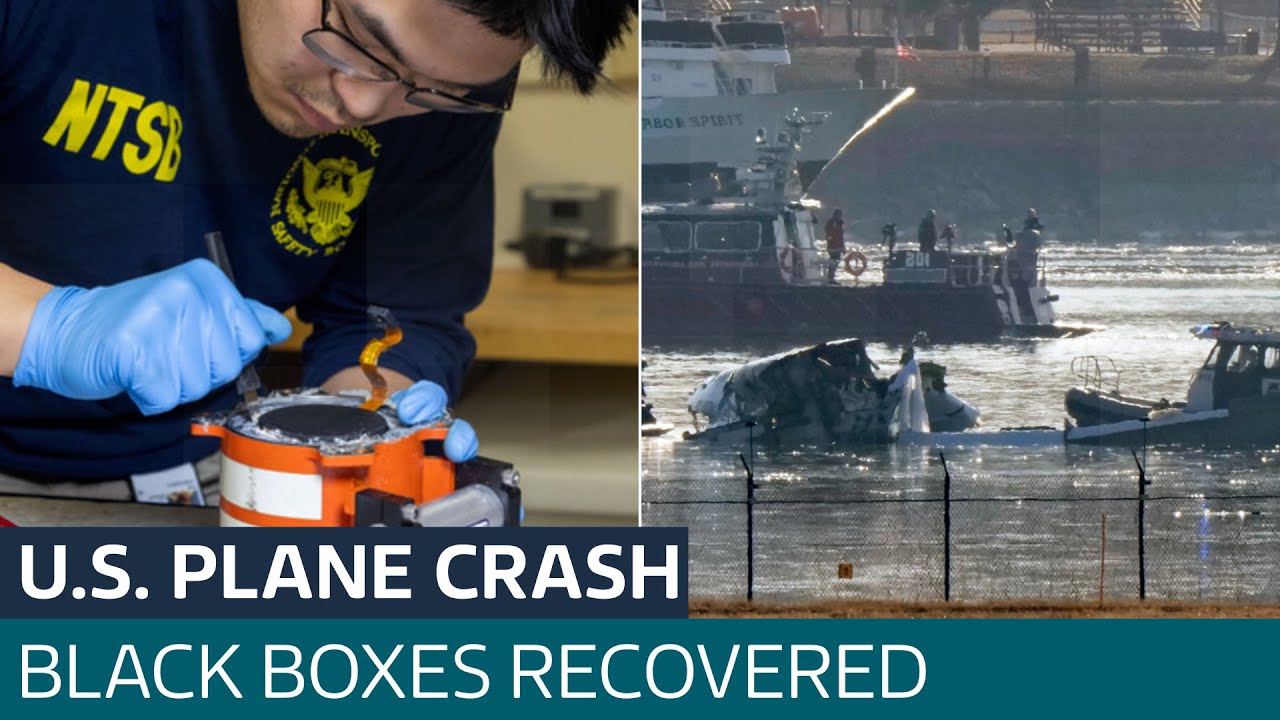 Investigators recover black boxes from plane which collided with helicopter | ITV News
