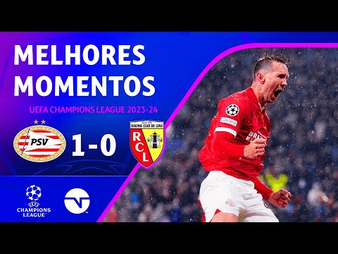 Gols e lances de PSV x Lens