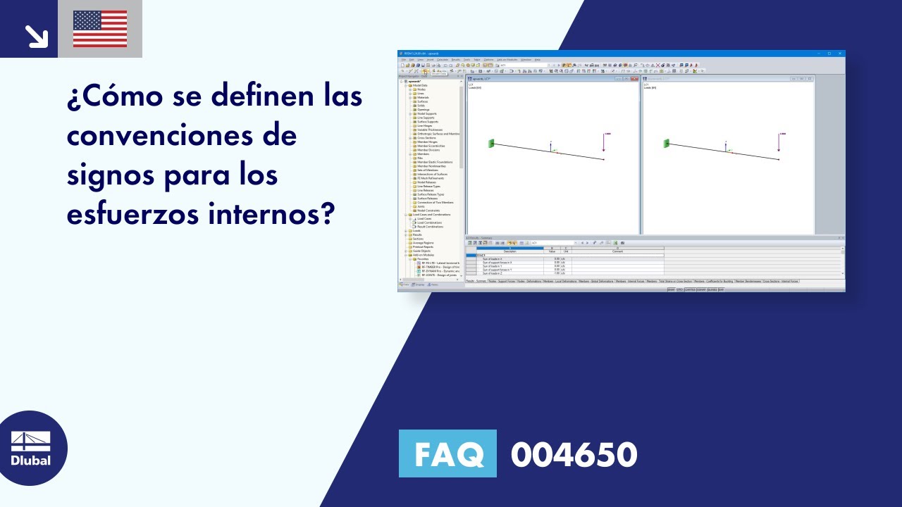 [EN] FAQ 004650 | ¿Cómo se definen las convenciones de signos para los esfuerzos internos?