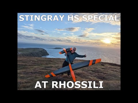 Slope Soaring Wales - Stingray HS Special from Glider IT - 25knots at Rhossili Bay -