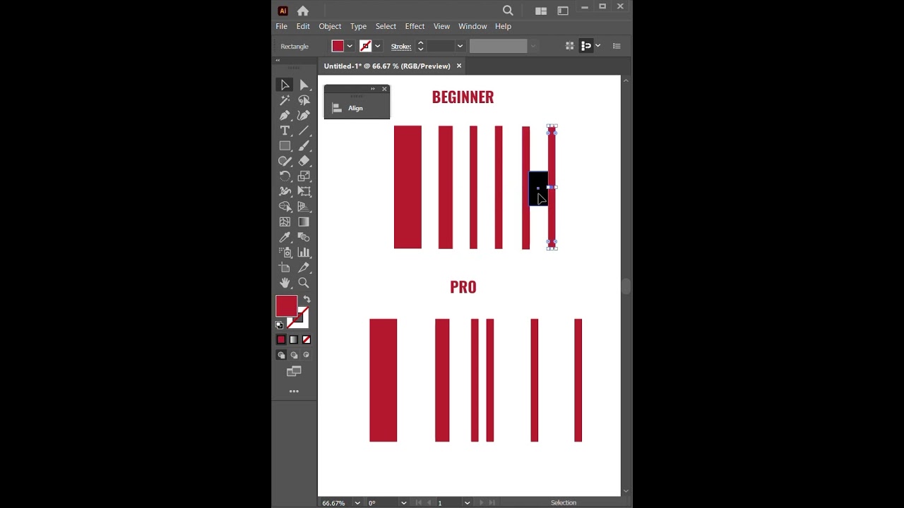 How to Align Objects with Hidden Feature in Adobe Illustrator  Tutorial #illustration#youtubeshorts