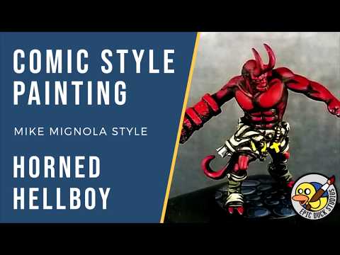 Painting Mantic's Horned Hellboy | Mike Mignola-Inspired Comic Style
