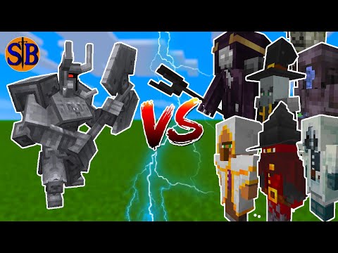 Sathariel Battle - Ferrous Wroughtnaut vs Iron spell and spellbook | Minecraft Mob Battle