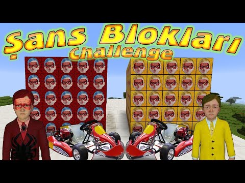 ÖRÜMCEK ÇOCUK vs. MERAKLI MINECRAFT ŞANS BLOKLARI CHALLENGE