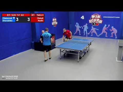 21:00 Хорошко Александр 3-1  Родин Алексей  стол 4  ЮГ-5  17.07.22