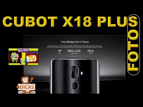 CUBOT X18 Plus 4G Smartphone - FOTOS com as câmeras traseiras duplas 2.0MP + 20.0MP com AF e flash.