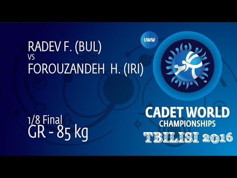 1/8 GR - 85 kg: H. FOROUZANDEH  (IRI) df. F. RADEV (BUL), 5-1