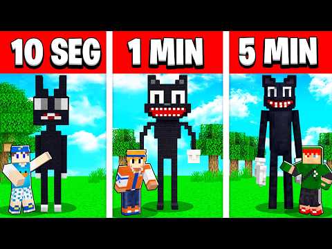 NOOB VS PRO: CONSTRUIR CARTOON CAT EM 5 MINUTOS / 1 MINUTOS / 10 SEGUNDOS NO MINECRAFT!!