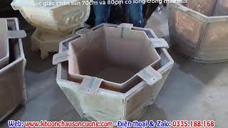 Chi tiết khuôn lục giác chân liền 70cm và 80cm mẫu mới - Khuôn chậu Sơn Cương