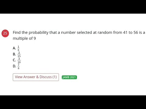 2021 JAMB Question 25 | Probability