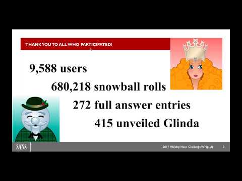 2017 SANS Holiday Hack Challenge Award Ceremony & Tutorial
