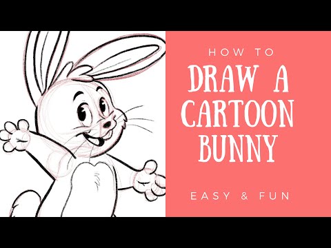 How to Draw A Cute Cartoon Bunny Rabbit - EASY