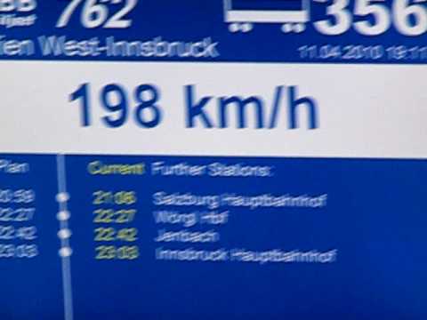200 km/h mit dem Railjet der ÖBB
