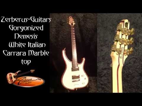 Insane custom shop artwork Zerberus Gorgonized Nemesis genuine Italian White Carrara Marble Top #001 image 16