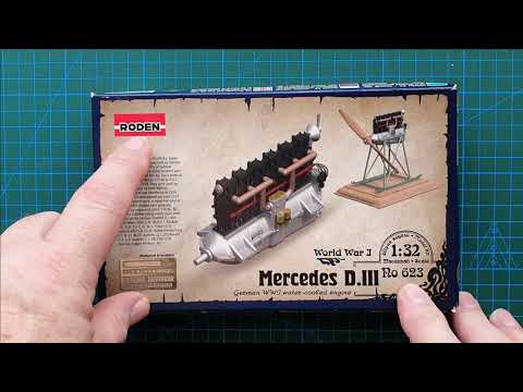 Roden 1/32 Mercedes DIII - German WW1 Aircraft Engine - Kit Review