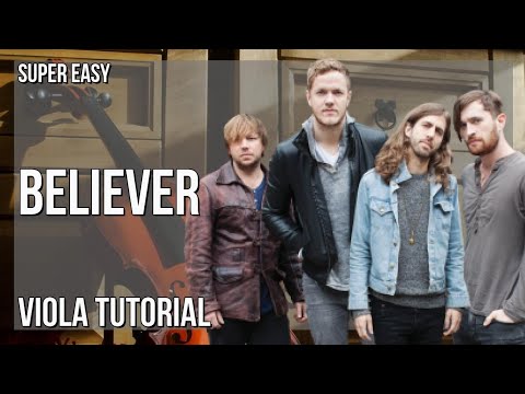 SUPER EASY: How to play Believer  by Imagine Dragon on Viola (Tutorial)