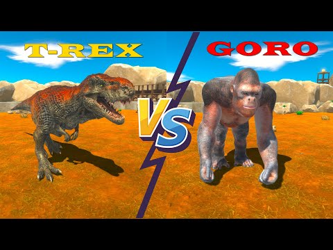 T Rex vs Goro - Animal Revolt Battle Simulator