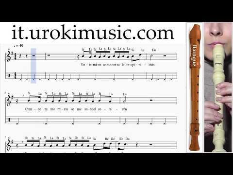 Lezioni di Flauto Dolce B Enrique Iglesias Bailando Melodia Tutorial Spartito Imparare Insegnante Me