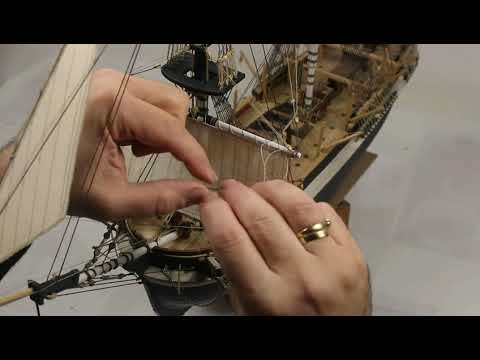 102- Colocación de las velas en las vergas. HMS Terror - Modelismo Naval