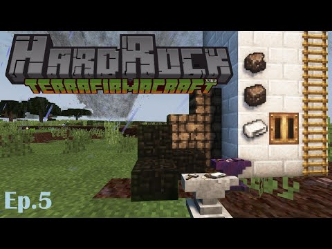 HardRock TerraFarmaCraft making bloomery and rough iron, tornado arrive-Ep. 5@fortknightg
