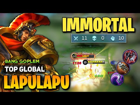 IMMORTAL! Lapu Lapu EXP Lane [ Lapu Lapu Best Build Top Global ] BANG GOPLEM - Mobile Legends