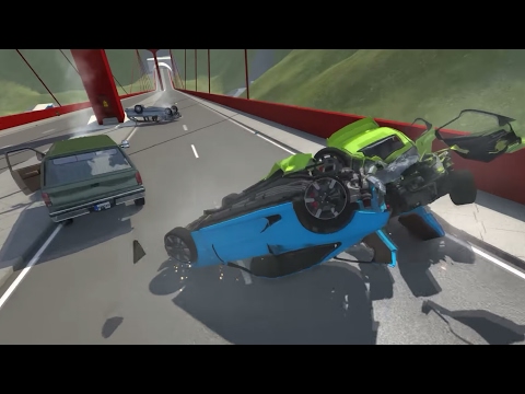 Multiple-car Pileup Crashes - BeamNG DRIVE Video