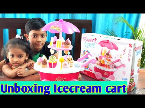 Amazon kids pretend toy ice cream cart unboxing and review/ Sweet cart toy #icecream #pretend play