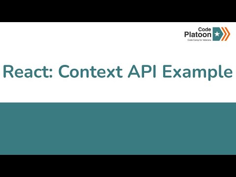 W19D4: React: Context API Example