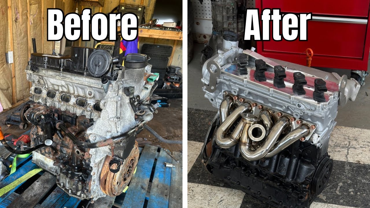 Transforming a VW 07k before swapping into my BMW E30! So much Billet!
