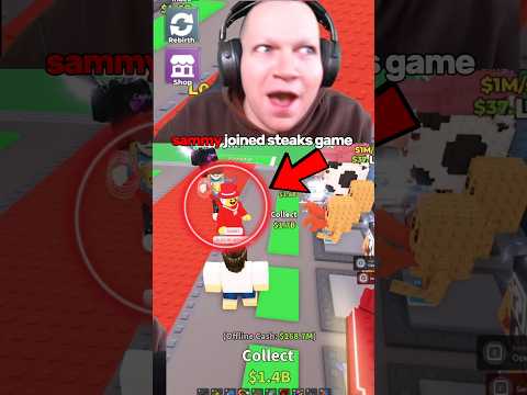 Sammy gave steak luck whilst opening the secret lucky block in steal a brainrot