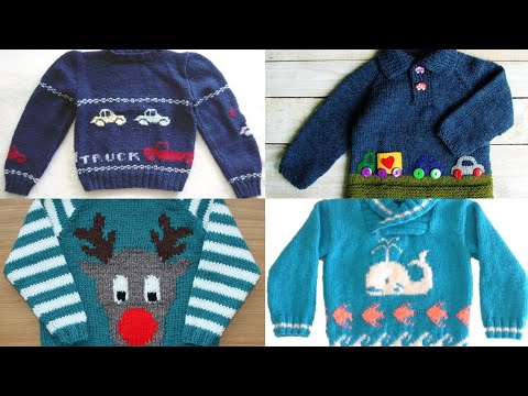 Beautiful designs of hand-knitted baby boy sweater design