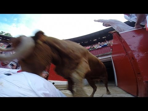 Running of the bulls in Pamplona 2014 GoPro