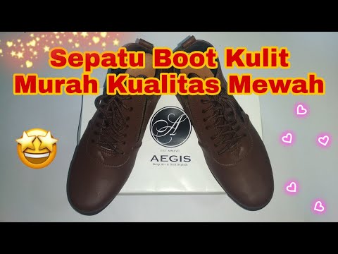 Review dan Unboxing Sepatu Boot Kulit Aegis Harga Murah Kualitas Mewah