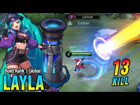 MANIAC!! Layla Late Game Monster Plus Insane  Build - Build Rank 1 Global Layla ~ MLBB