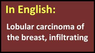 Lobular carcinoma of the breast, infiltrating arabic MEANING