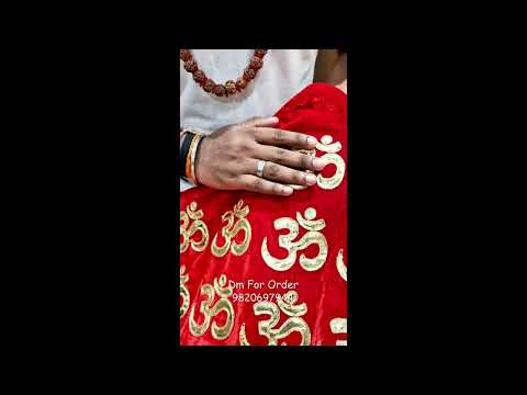 Blissful Om Table Cloth, Divine Om Decor Velvet Red Shawl for God & Goddess video