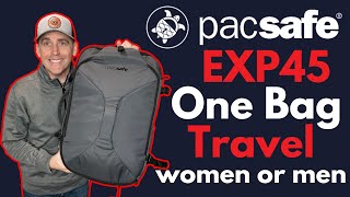 Travel Safe with PacSafe EXP45 - 45L  theft proof bag for Europe
