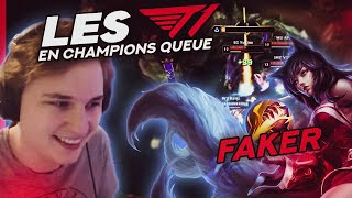 La Clown Queue! - Pandore Reacts 'Diving T1 Faker 1v3' & 'T1 Players play in NA Champions Queue'