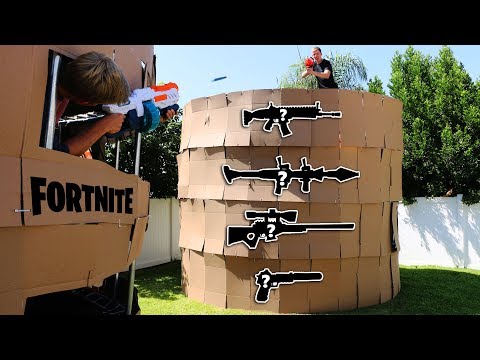 NERF Fortnite PORT-A-FORTRESS IRL 1 VS 1 (MYSTERY WEAPONS)