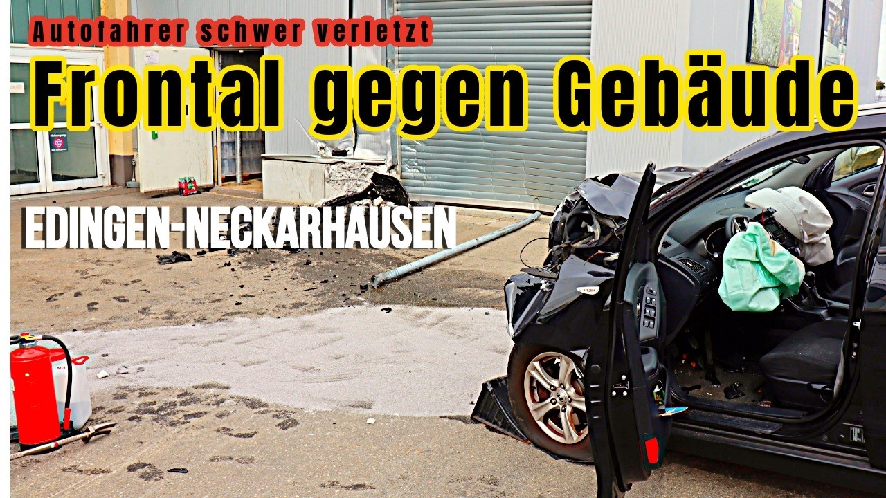 Autofahrer prallt bei Edingen-Neckarhausen frontal gegen Gebäude  - Polizei sucht Zeugen